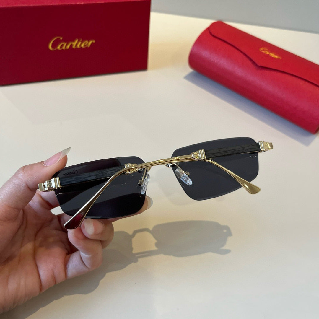 Cartier Lightweight Metal Rimless Silver Lens Sunglasses for Men & Wo - 935089 - detail image 5