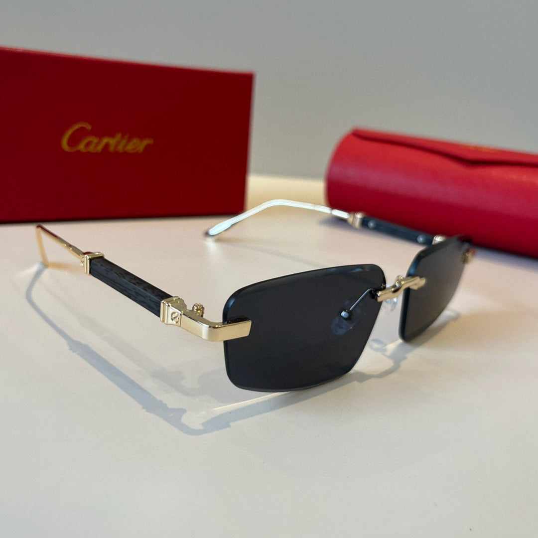 Cartier Lightweight Metal Rimless Silver Lens Sunglasses for Men & Wo - 935089