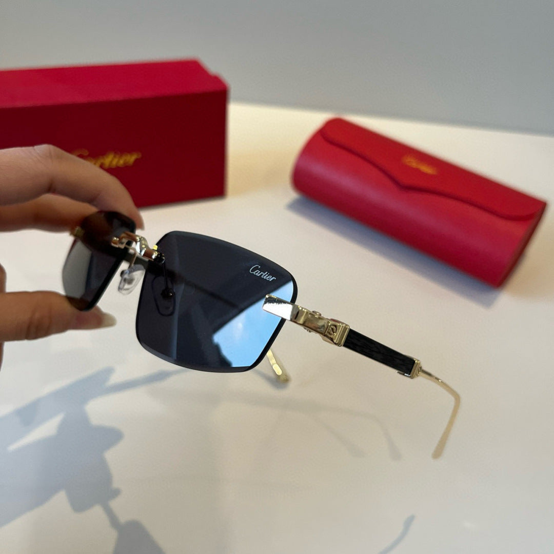 Cartier Lightweight Metal Rimless Silver Lens Sunglasses for Men & Wo - 935089 - detail image 4