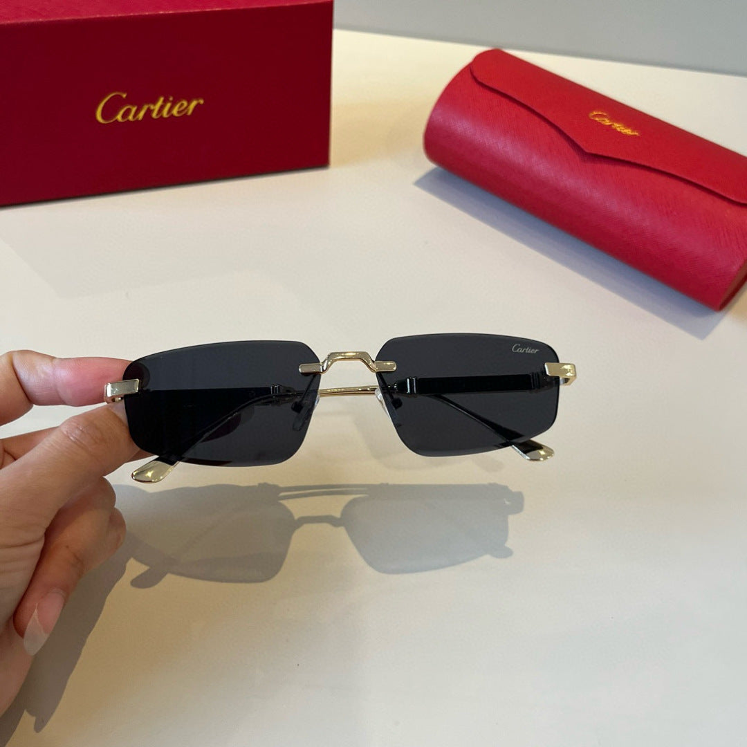 Cartier Lightweight Metal Rimless Silver Lens Sunglasses for Men & Wo - 935089 - detail image 8