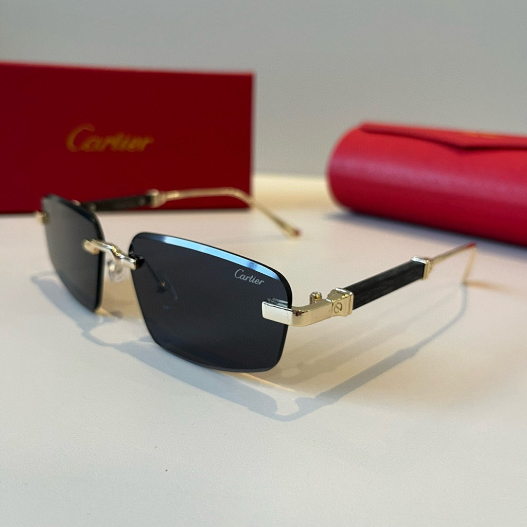 Cartier Lightweight Metal Rimless Silver Lens Sunglasses for Men & Wo - 935089 - detail image 3