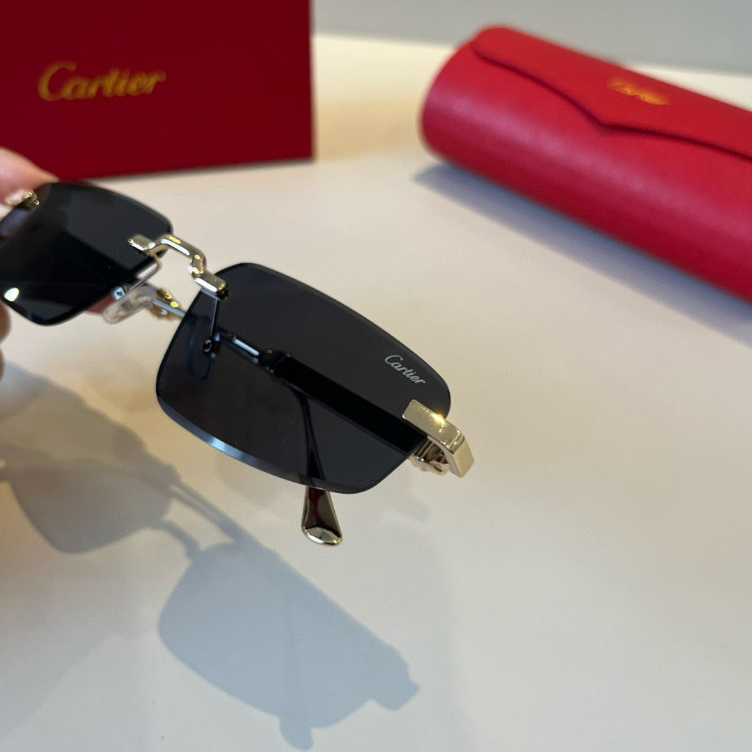 Cartier Lightweight Metal Rimless Silver Lens Sunglasses for Men & Wo - 935089 - detail image 7
