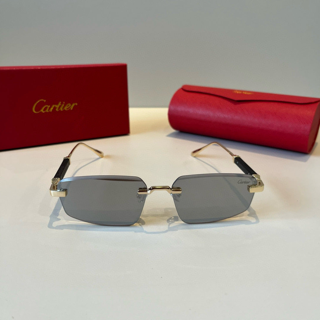 Cartier Lightweight Metal Rimless Silver Lens Sunglasses for Men & Wo - 935090 - detail image 2