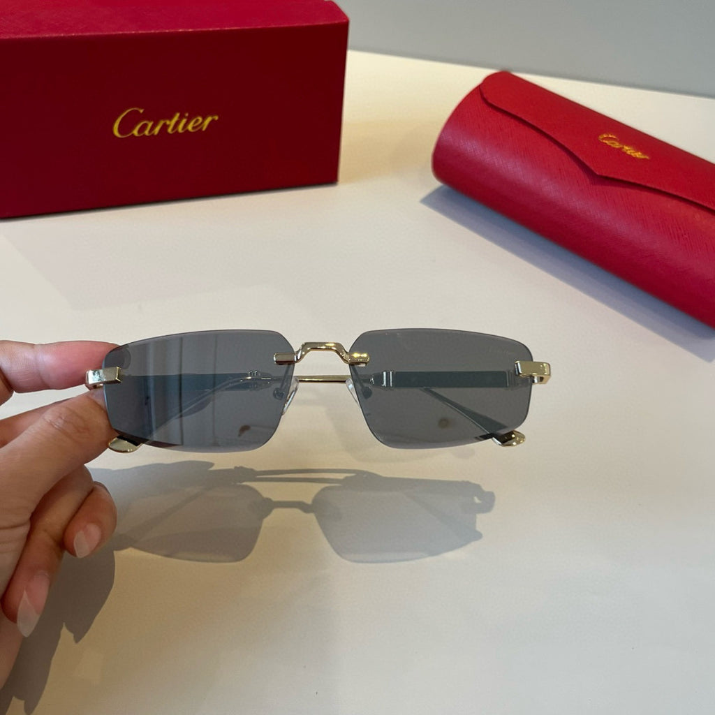 Cartier Lightweight Metal Rimless Silver Lens Sunglasses for Men & Wo - 935090 - detail image 6