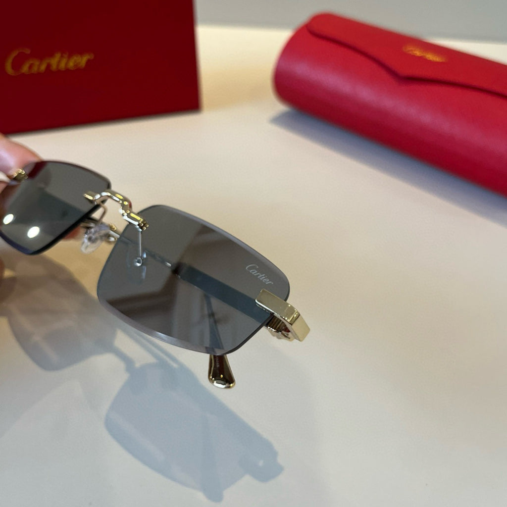 Cartier Lightweight Metal Rimless Silver Lens Sunglasses for Men & Wo - 935090 - detail image 5