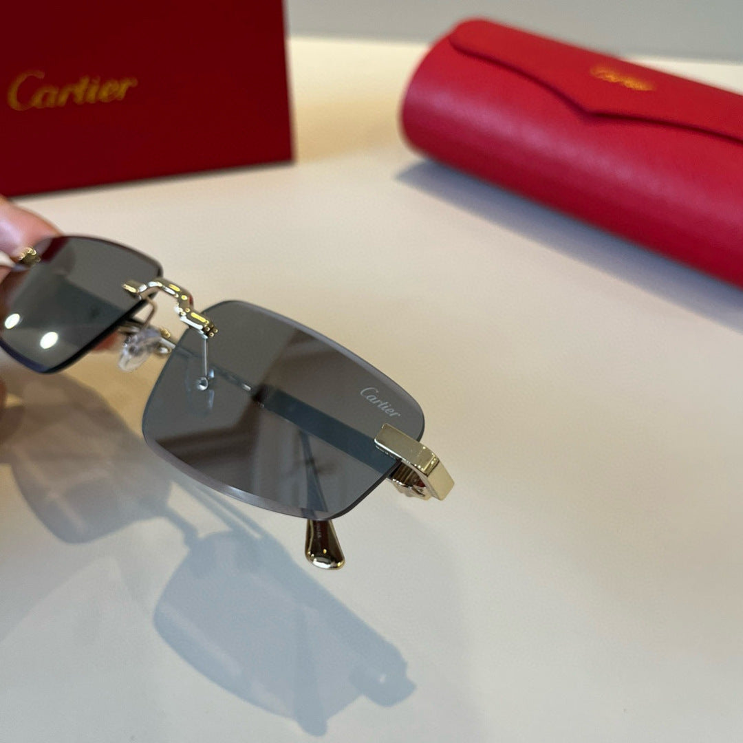 Cartier Lightweight Metal Rimless Silver Lens Sunglasses for Men & Wo - 935090 - detail image 5