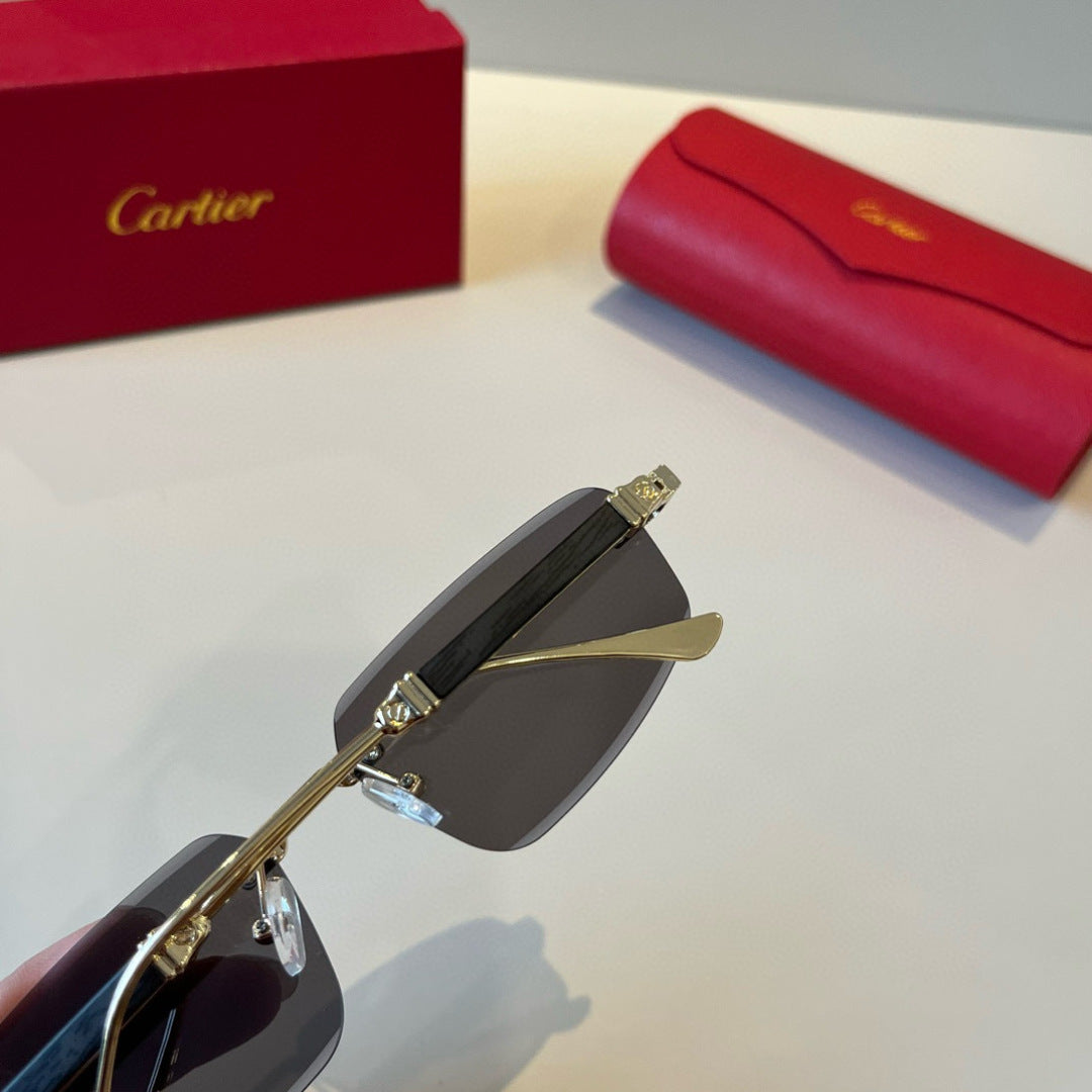 Cartier Lightweight Metal Rimless Silver Lens Sunglasses for Men & Wo - 935090 - detail image 8