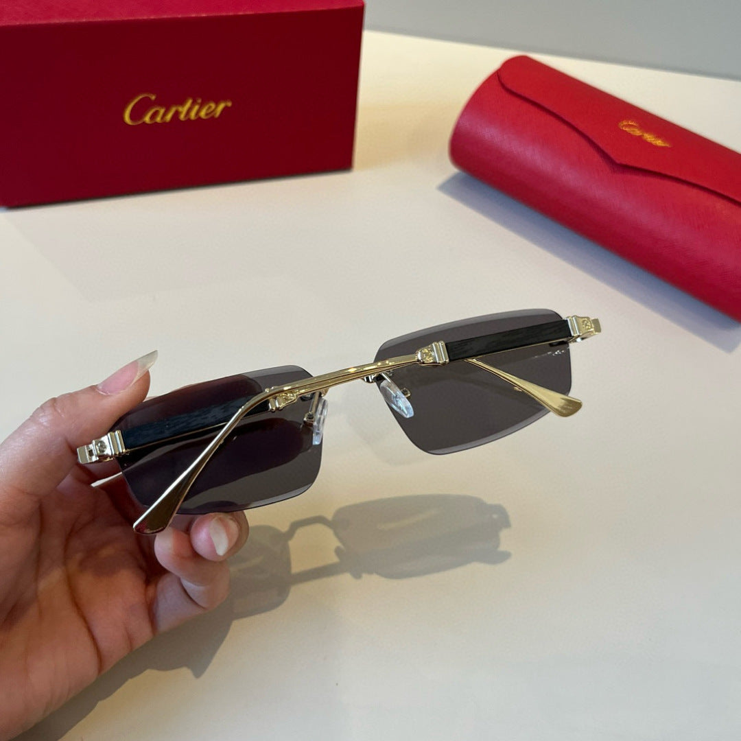Cartier Lightweight Metal Rimless Silver Lens Sunglasses for Men & Wo - 935090 - detail image 7