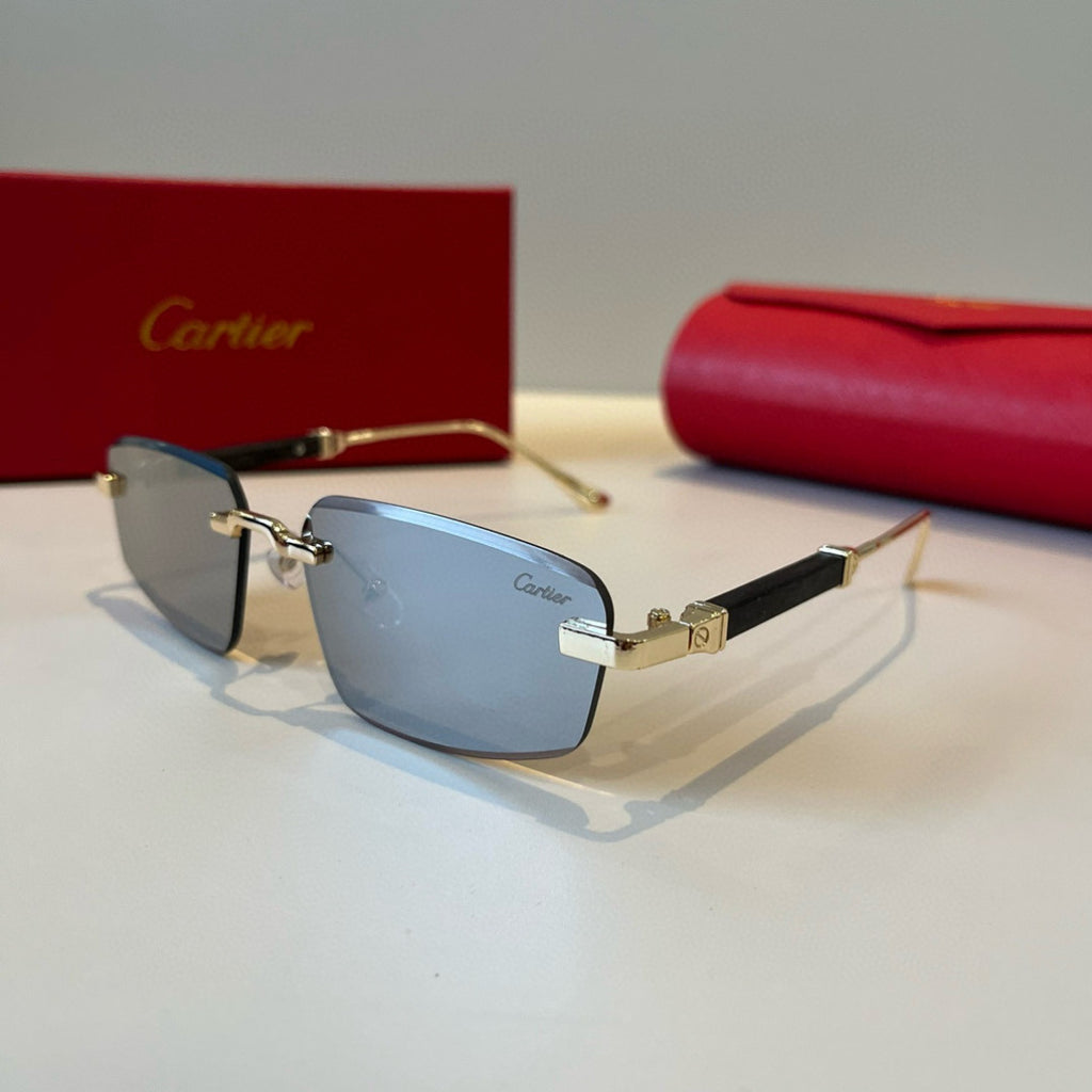 Cartier Lightweight Metal Rimless Silver Lens Sunglasses for Men & Wo - 935090 - detail image 3