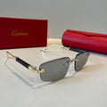 Cartier Lightweight Metal Rimless Silver Lens Sunglasses for Men & Wo - 935090