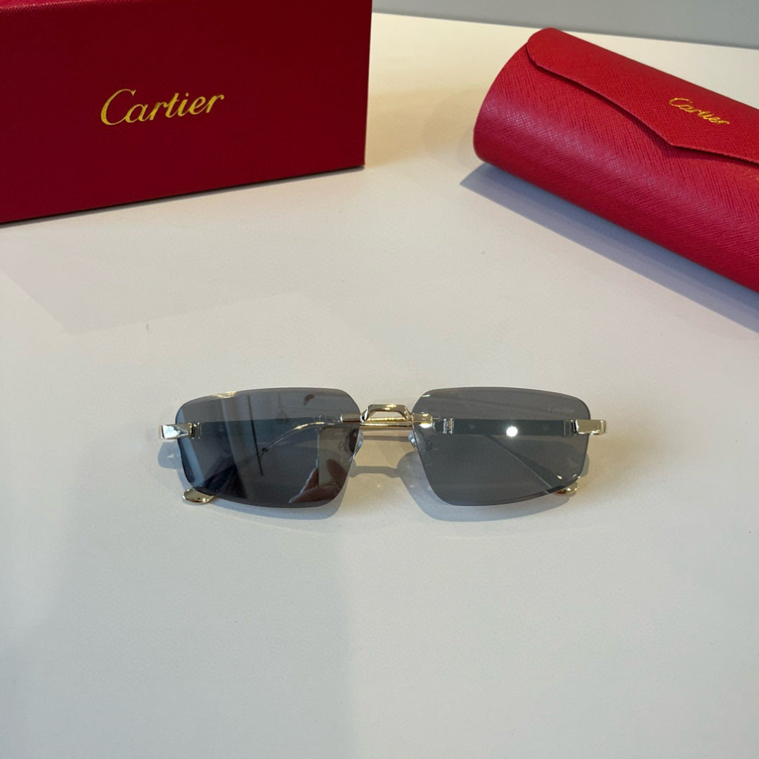 Cartier Lightweight Metal Rimless Silver Lens Sunglasses for Men & Wo - 935090 - detail image 4