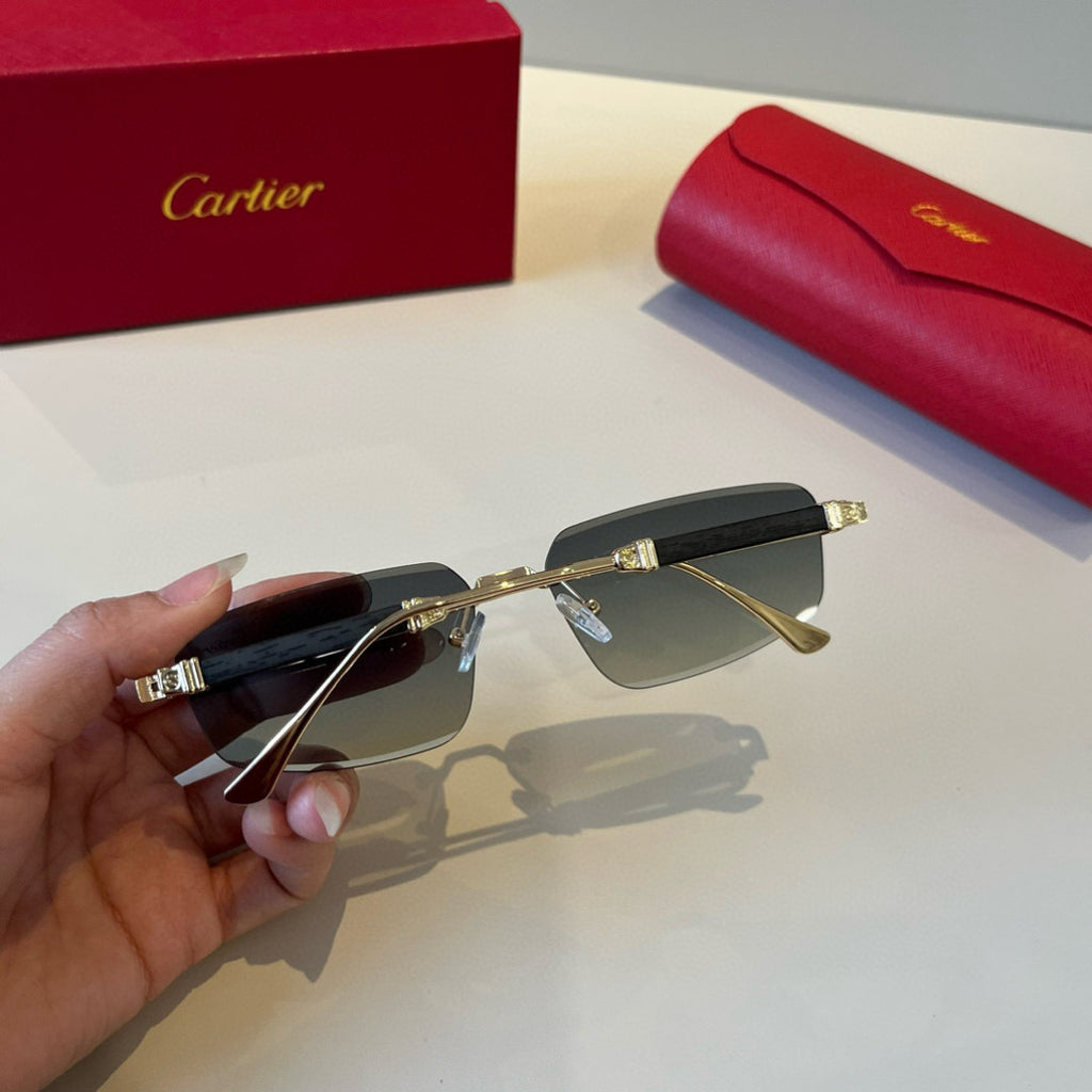 Cartier Lightweight Metal Rimless Silver Lens Sunglasses for Men & Wo - 935091 - detail image 4