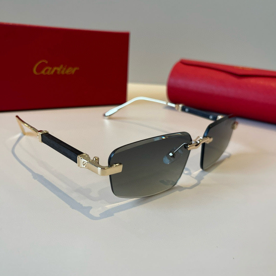 Cartier Lightweight Metal Rimless Silver Lens Sunglasses for Men & Wo - 935091