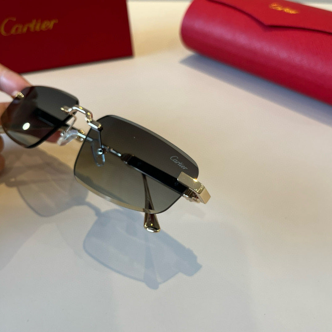 Cartier Lightweight Metal Rimless Silver Lens Sunglasses for Men & Wo - 935091 - detail image 6