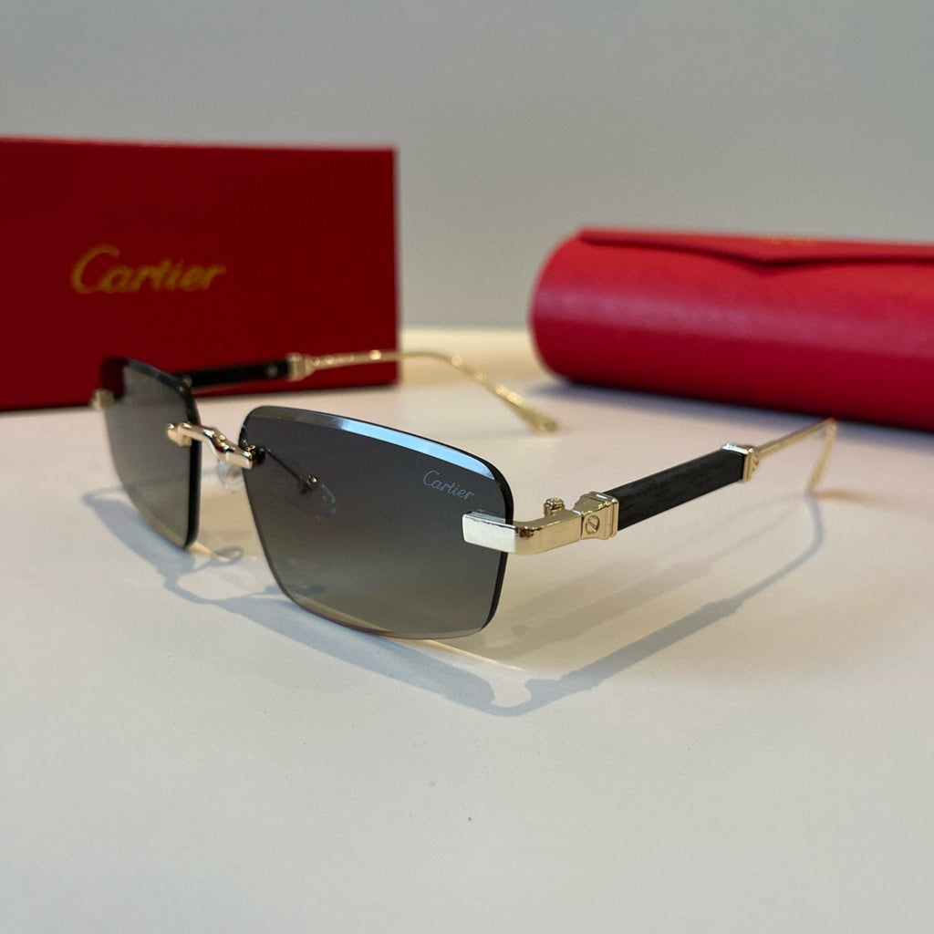 Cartier Lightweight Metal Rimless Silver Lens Sunglasses for Men & Wo - 935091 - detail image 3