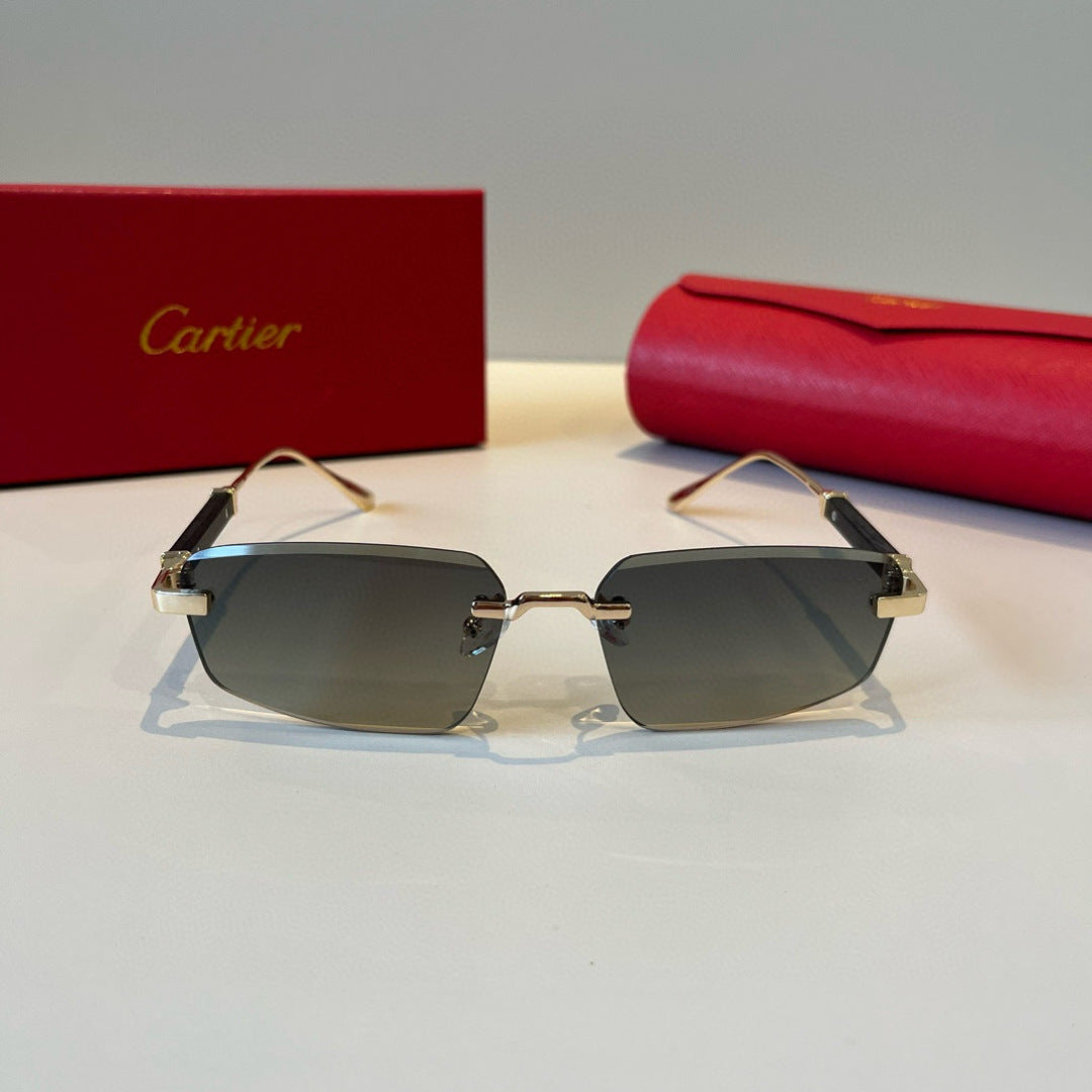 Cartier Lightweight Metal Rimless Silver Lens Sunglasses for Men & Wo - 935091 - detail image 2