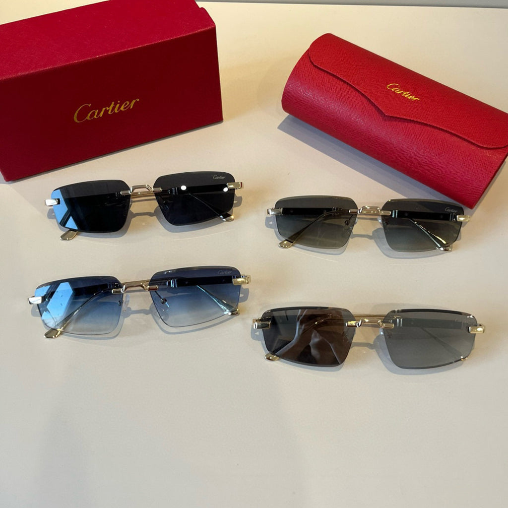 Cartier Lightweight Metal Rimless Silver Lens Sunglasses for Men & Wo - 935091 - detail image 9