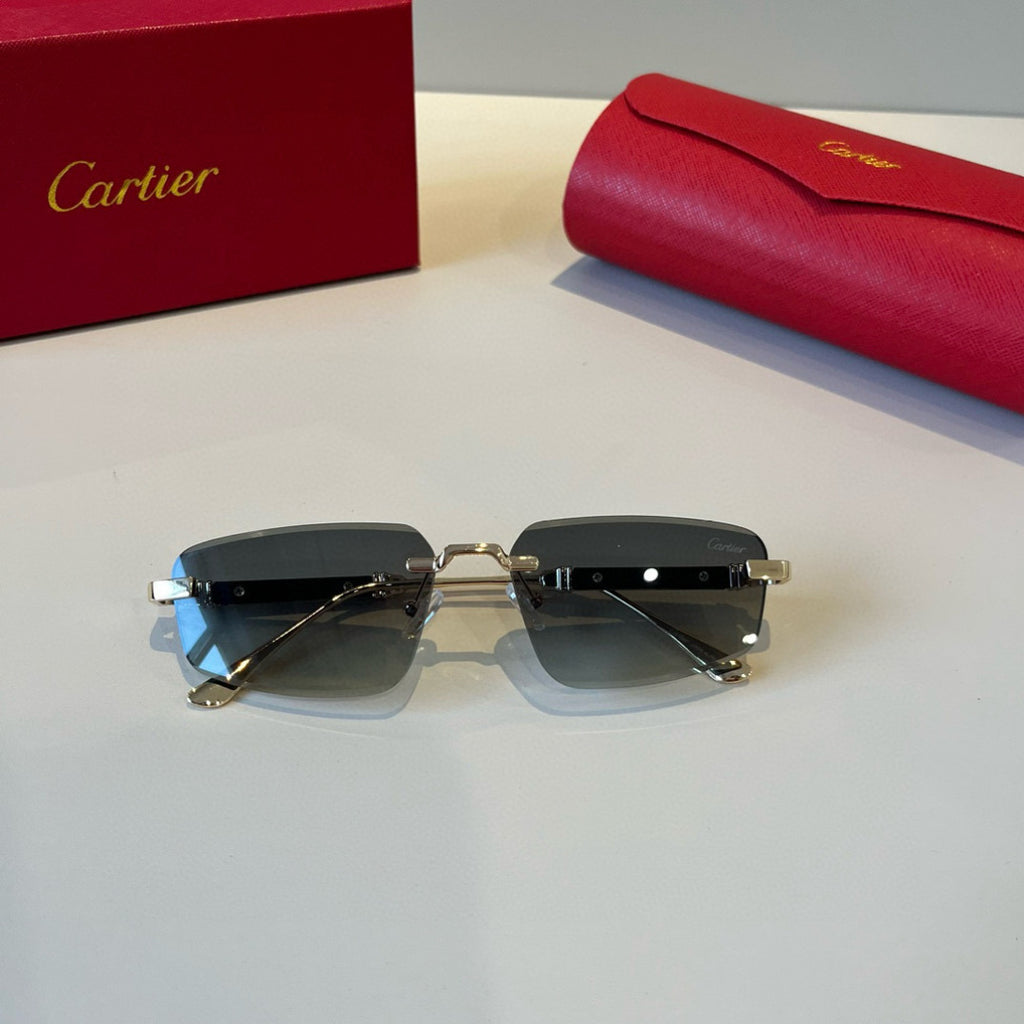 Cartier Lightweight Metal Rimless Silver Lens Sunglasses for Men & Wo - 935091 - detail image 8