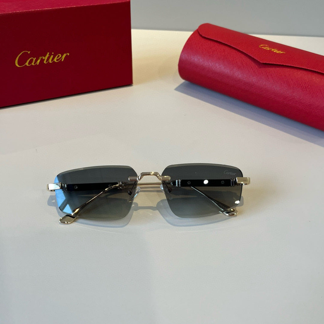 Cartier Lightweight Metal Rimless Silver Lens Sunglasses for Men & Wo - 935091 - detail image 8