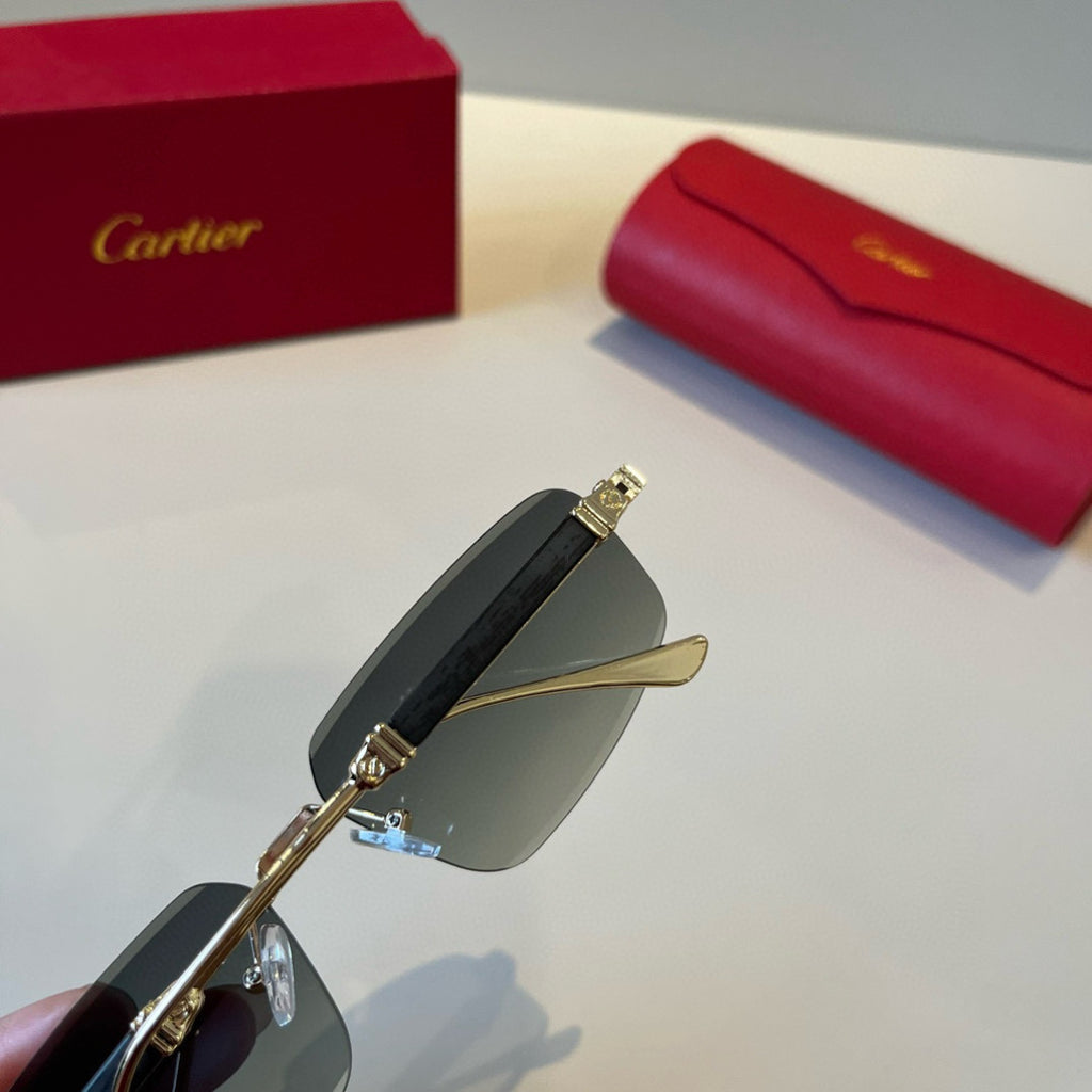 Cartier Lightweight Metal Rimless Silver Lens Sunglasses for Men & Wo - 935091 - detail image 5