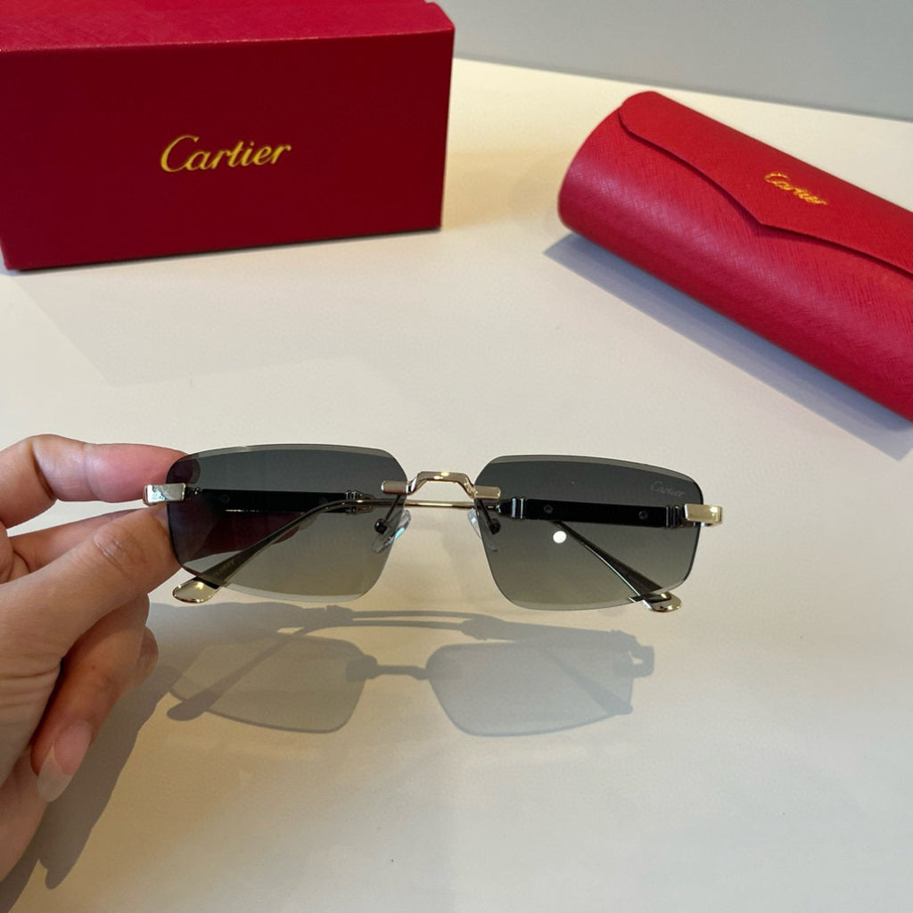Cartier Lightweight Metal Rimless Silver Lens Sunglasses for Men & Wo - 935091 - detail image 7