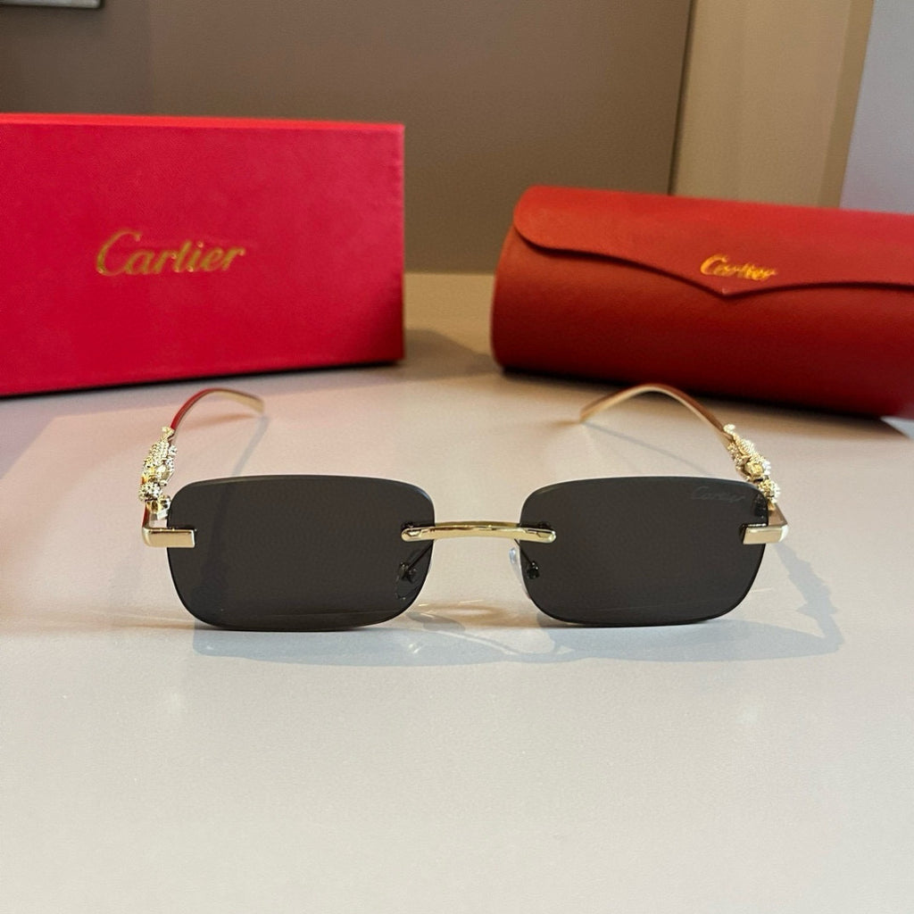 Cartier Lightweight Metal Rimless Gold Lens Sunglasses for Men & Wome - 935093 - detail image 2