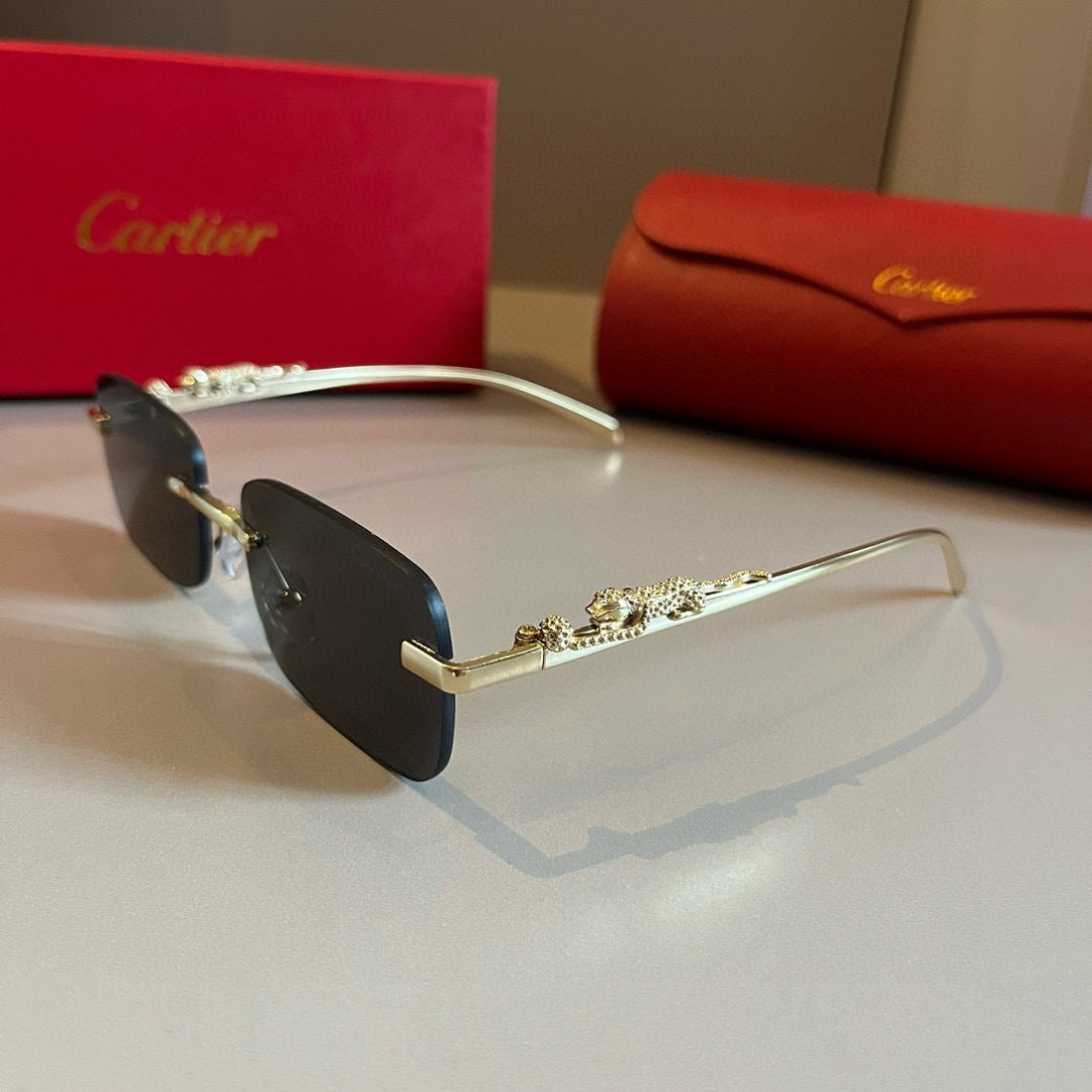 Cartier Lightweight Metal Rimless Gold Lens Sunglasses for Men & Wome - 372246 - detail image 3