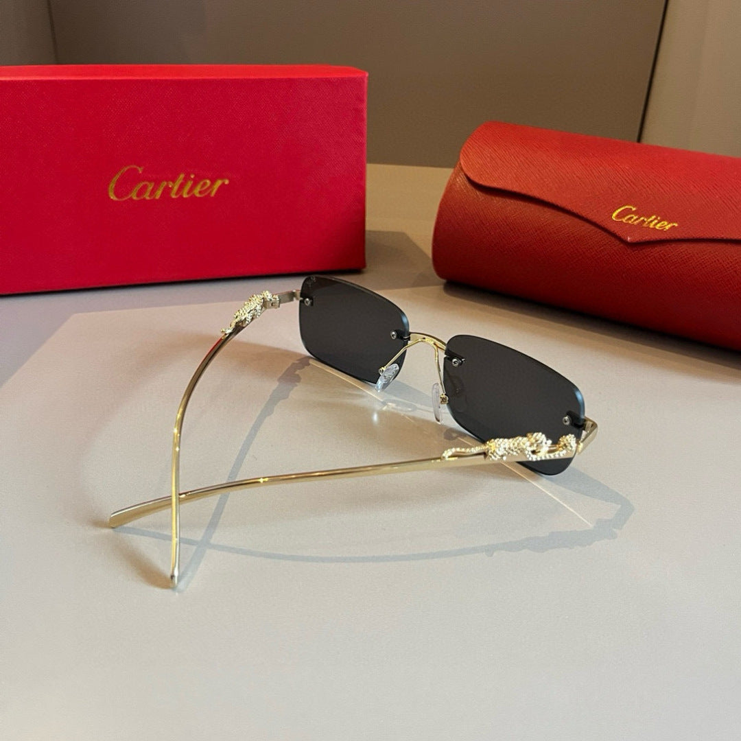 Cartier Lightweight Metal Rimless Gold Lens Sunglasses for Men & Wome - 935093 - detail image 7