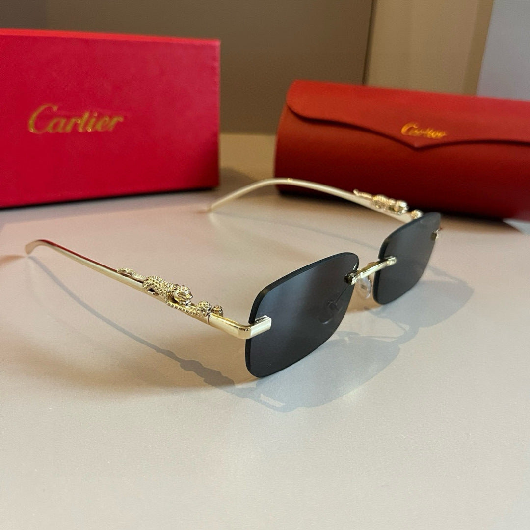 Cartier Lightweight Metal Rimless Gold Lens Sunglasses for Men & Wome - 935093