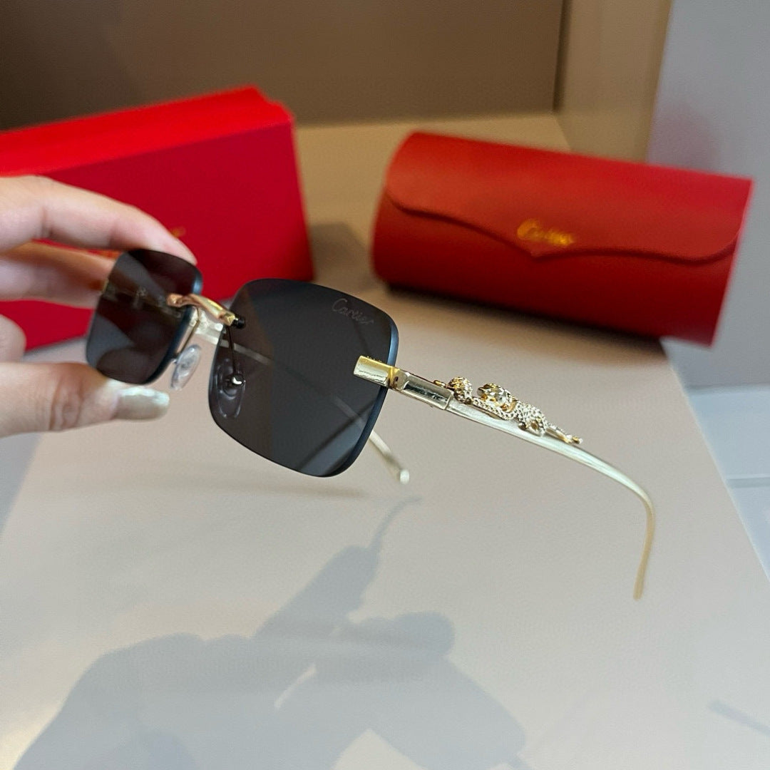Cartier Lightweight Metal Rimless Gold Lens Sunglasses for Men & Wome - 372246 - detail image 4