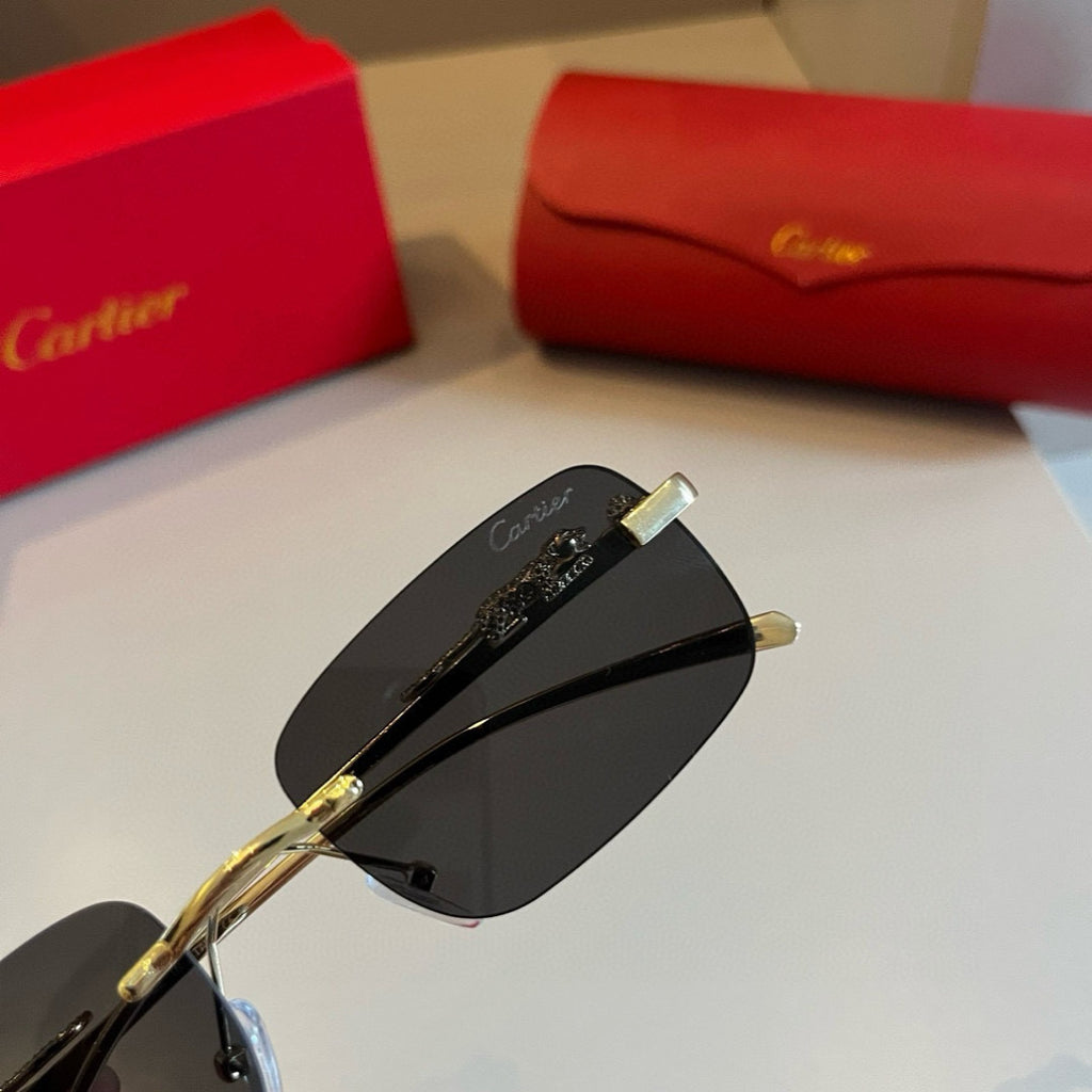 Cartier Lightweight Metal Rimless Gold Lens Sunglasses for Men & Wome - 935093 - detail image 6