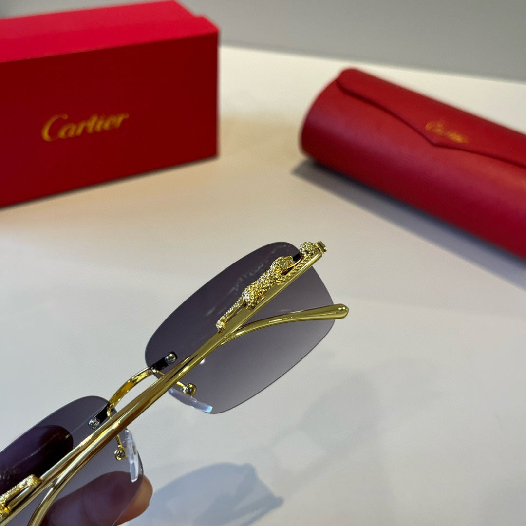 Cartier Lightweight Metal Rimless Silver Lens Sunglasses for Men & Wo - 935094 - detail image 7