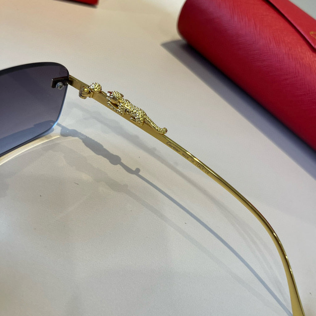 Cartier Lightweight Metal Rimless Silver Lens Sunglasses for Men & Wo - 935094 - detail image 5
