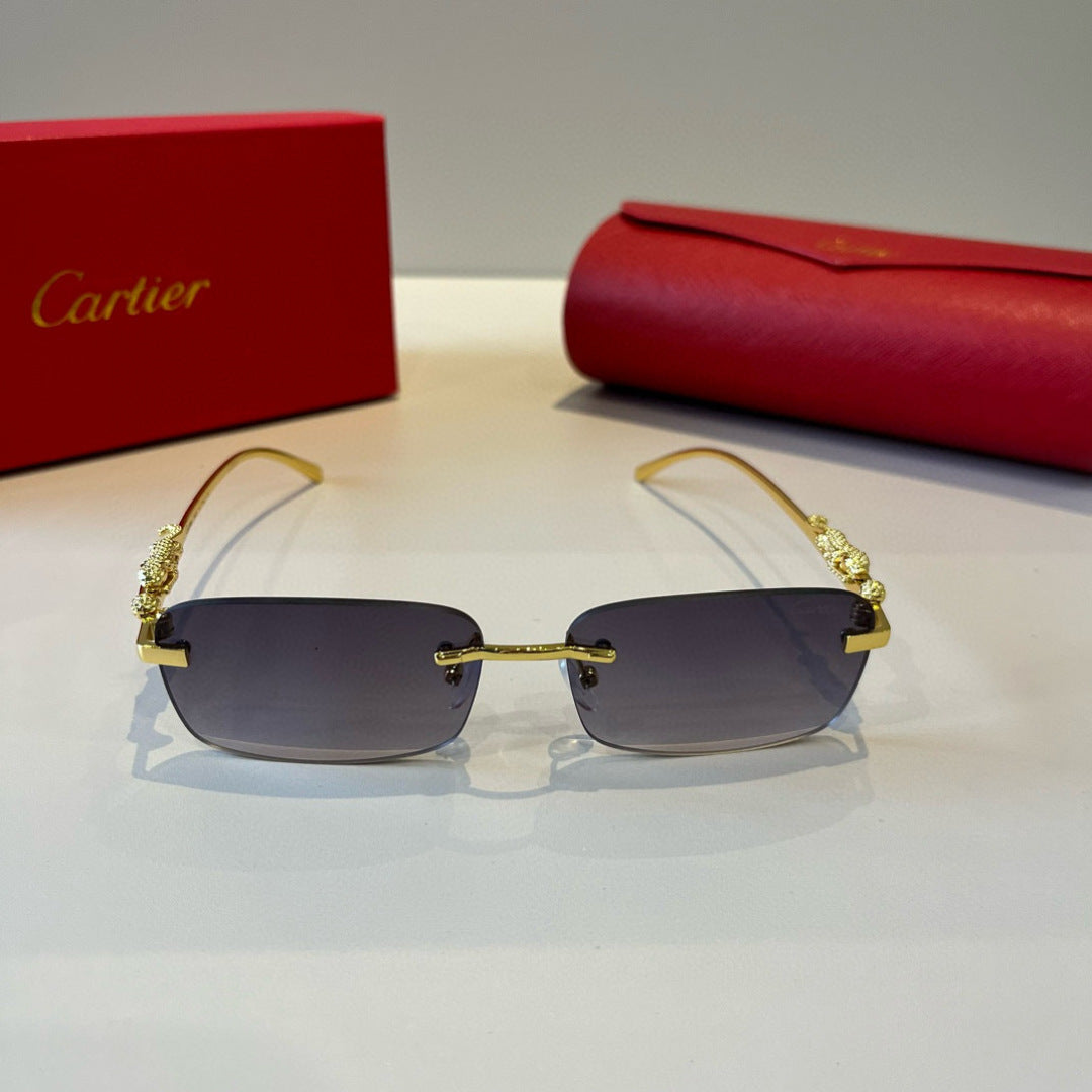 Cartier Lightweight Metal Rimless Silver Lens Sunglasses for Men & Wo - 935094 - detail image 2