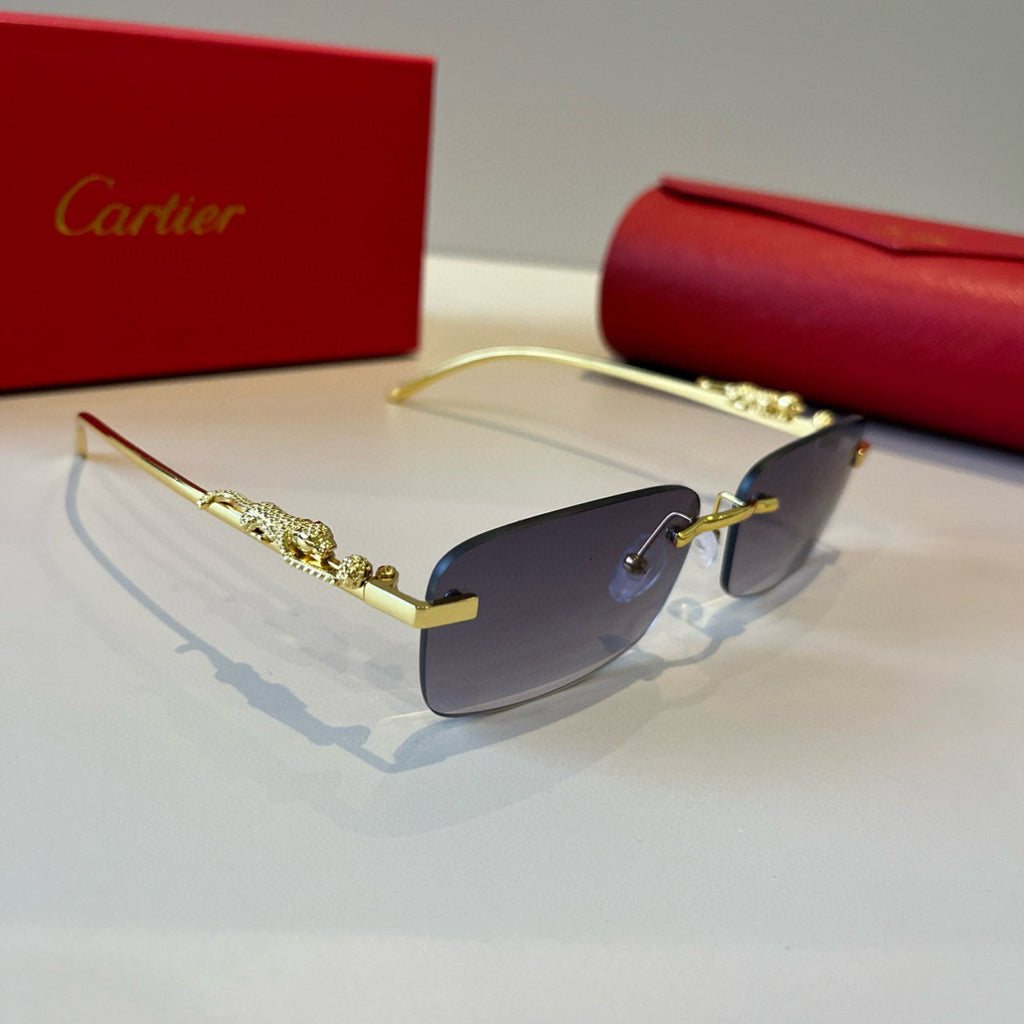 Cartier Lightweight Metal Rimless Silver Lens Sunglasses for Men & Wo - 935094