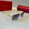 Cartier Lightweight Metal Rimless Silver Lens Sunglasses for Men & Wo - 935094
