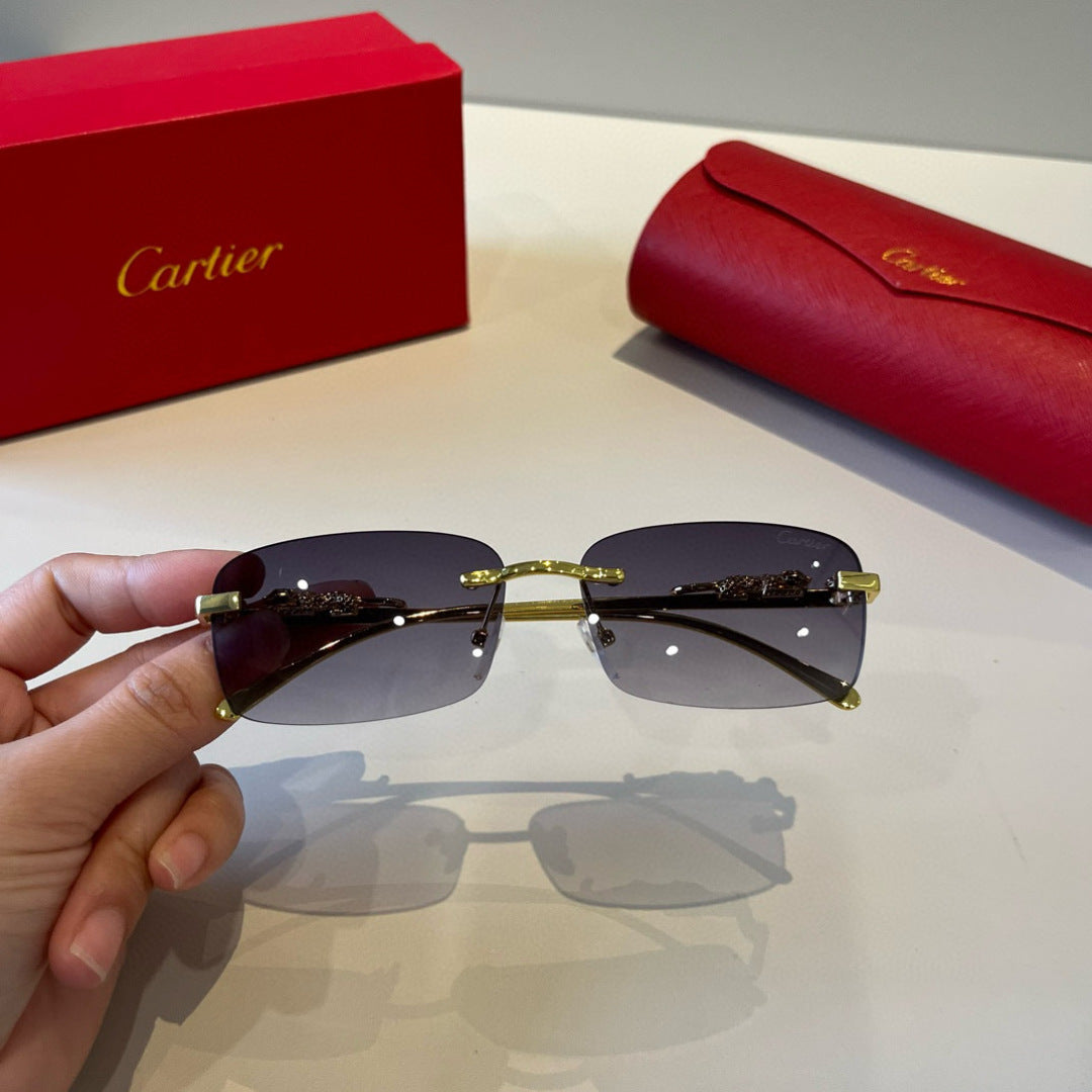 Cartier Lightweight Metal Rimless Silver Lens Sunglasses for Men & Wo - 935094 - detail image 9