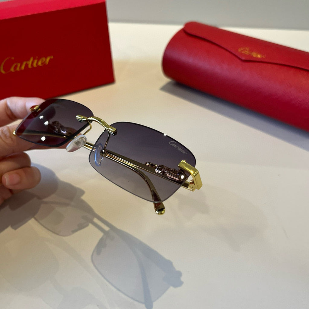 Cartier Lightweight Metal Rimless Silver Lens Sunglasses for Men & Wo - 935094 - detail image 8