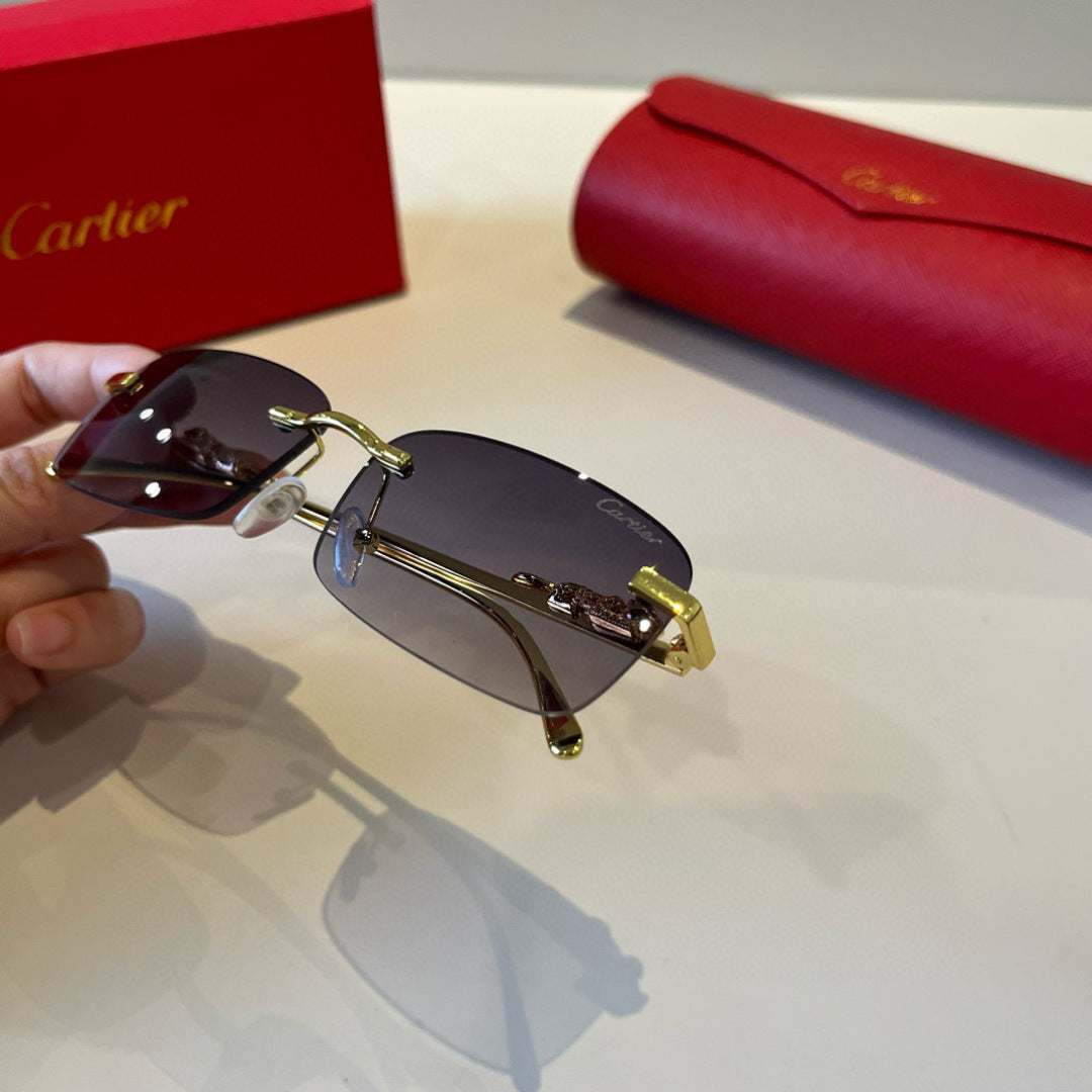 Cartier Lightweight Metal Rimless Silver Lens Sunglasses for Men & Wo - 935094 - detail image 8