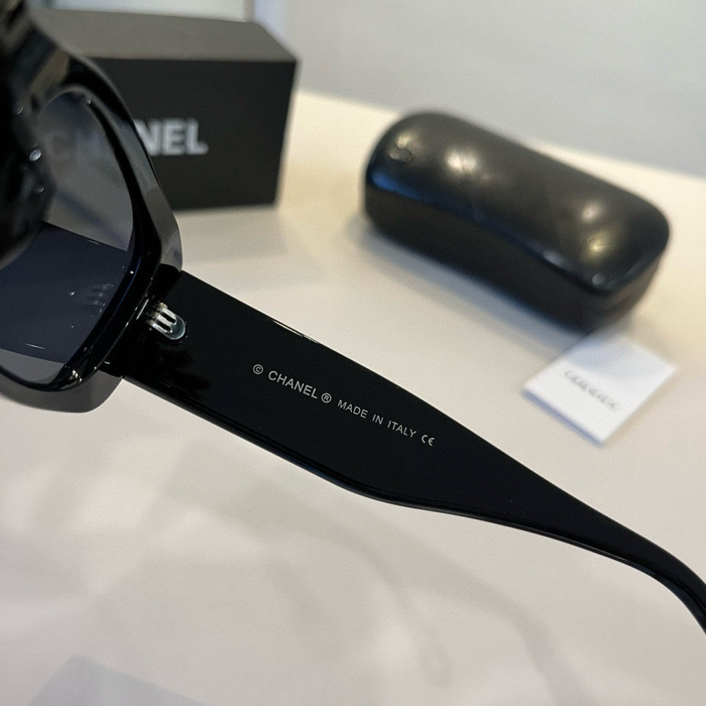 Chanel Oversized Black Lens Sunglasses for Men & Women - 867028 - detail image 9