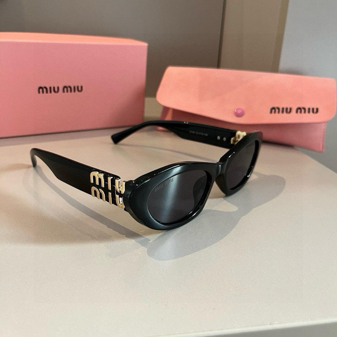 Miu Miu Cat-Eye Gold Lens Sunglasses for Men & Women - 358734
