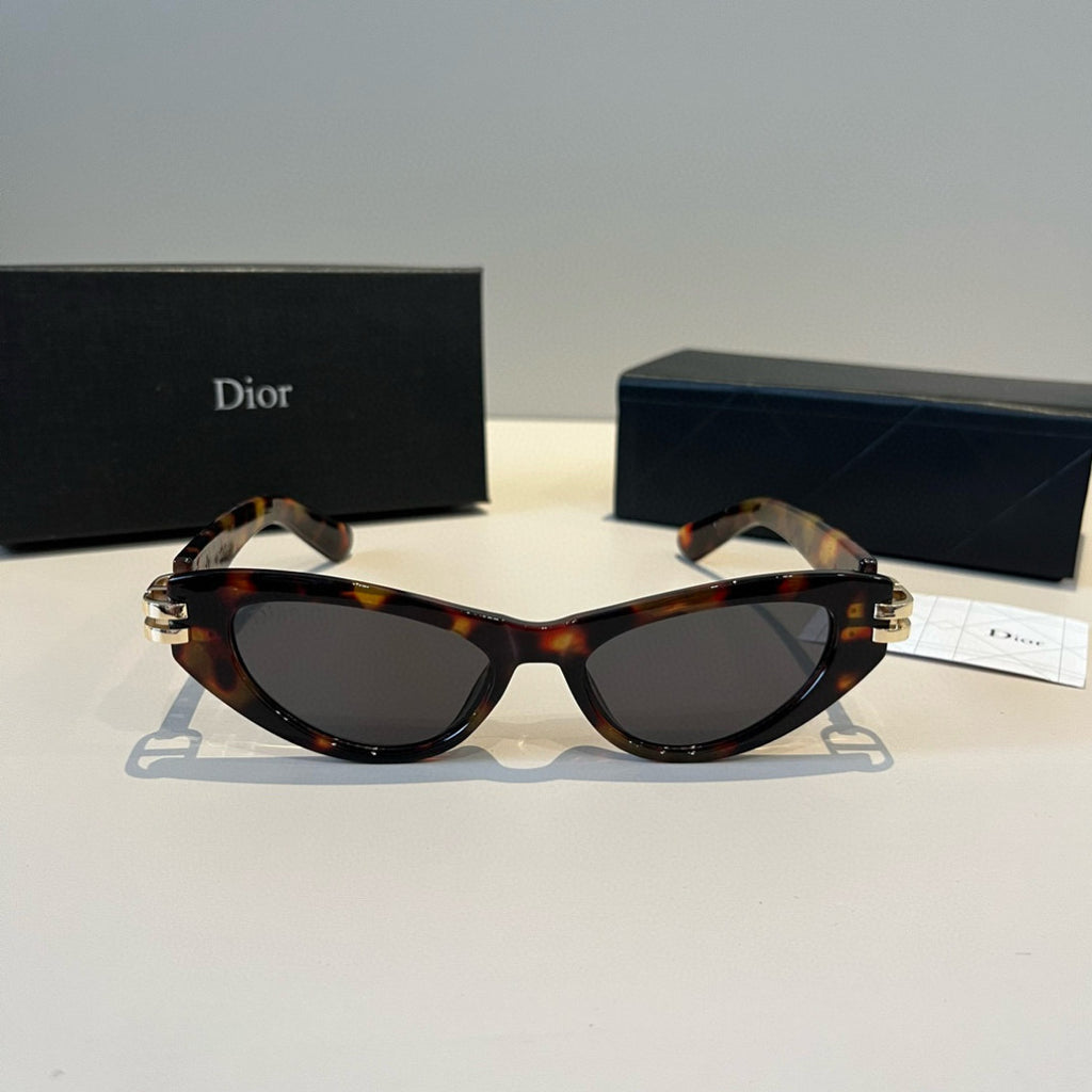 Dior Metal Cat-Eye Black Lens Sunglasses for Men & Women - detail image 2