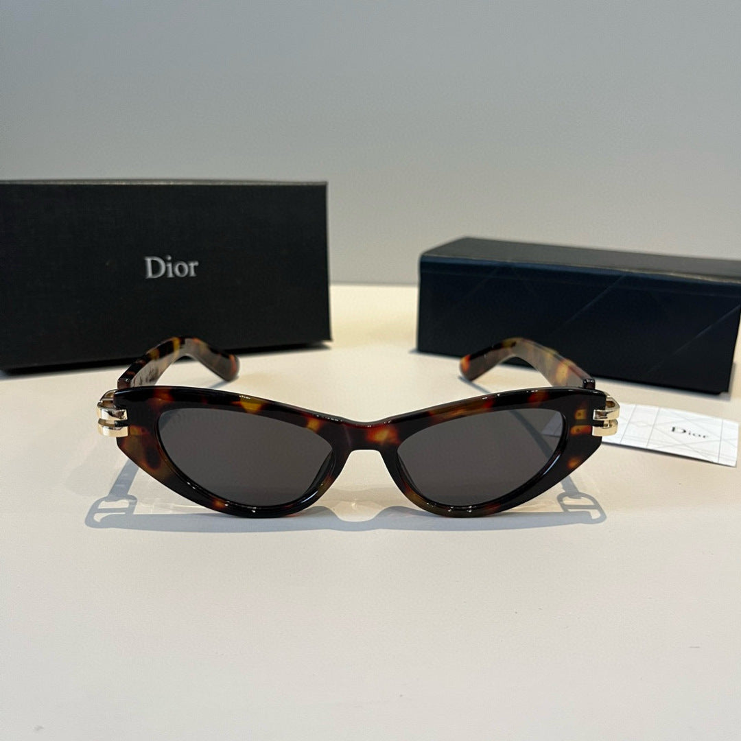 Dior Metal Cat-Eye Black Lens Sunglasses for Men & Women - detail image 2