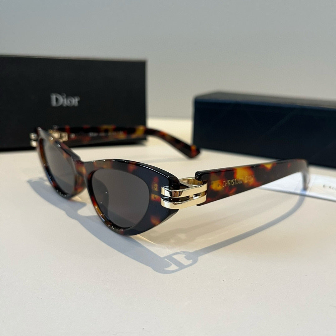 Dior Metal Cat-Eye Black Lens Sunglasses for Men & Women - detail image 3