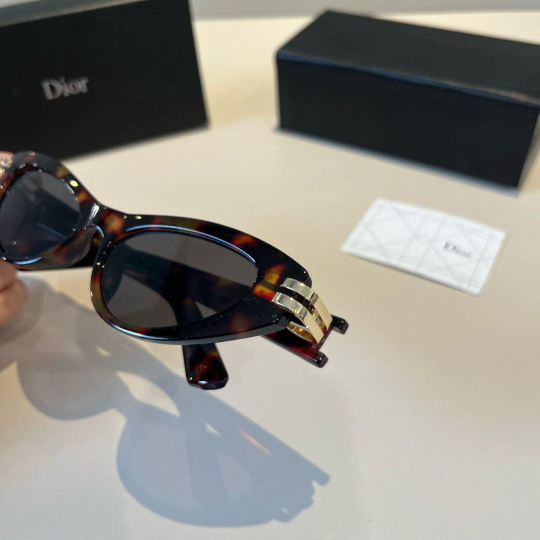 Dior Metal Cat-Eye Black Lens Sunglasses for Men & Women - detail image 5