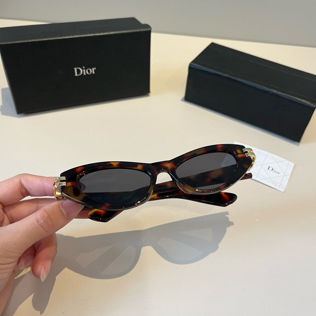 Dior Metal Cat-Eye Black Lens Sunglasses for Men & Women - detail image 4