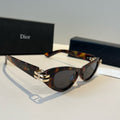Dior Metal Cat-Eye Black Lens Sunglasses for Men & Women