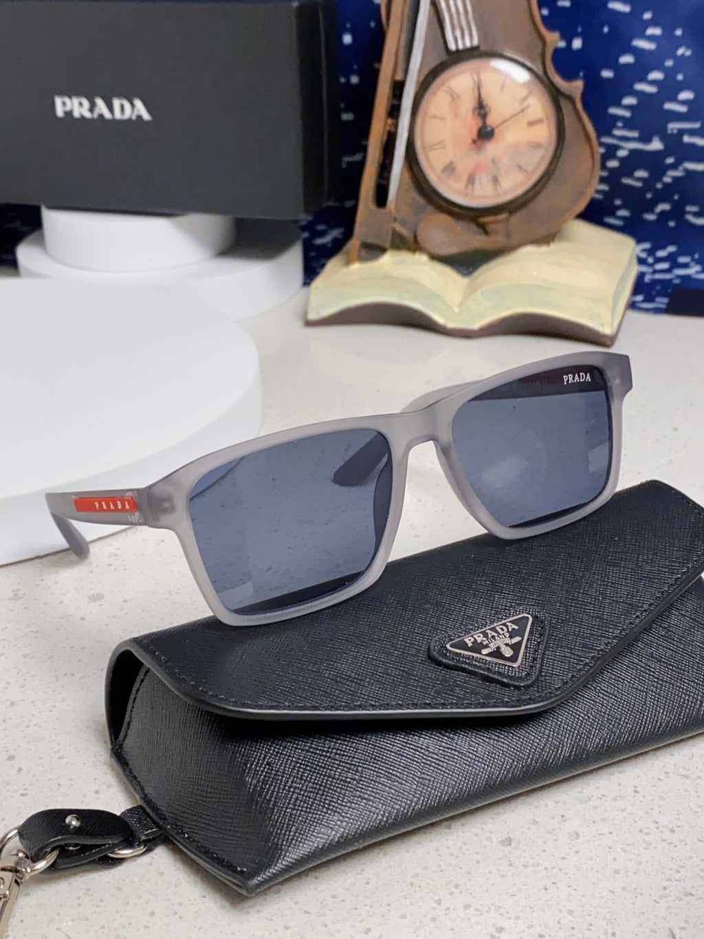 Prada Polarized Square Blue Lens Sunglasses for Men & Women - 398884 - detail image 10