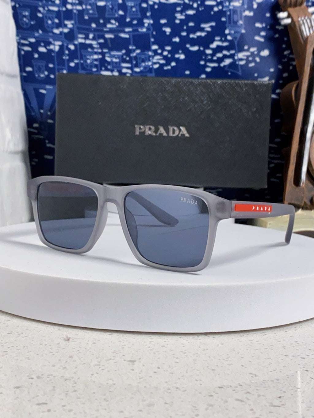 Prada Polarized Square Blue Lens Sunglasses for Men & Women - 398884