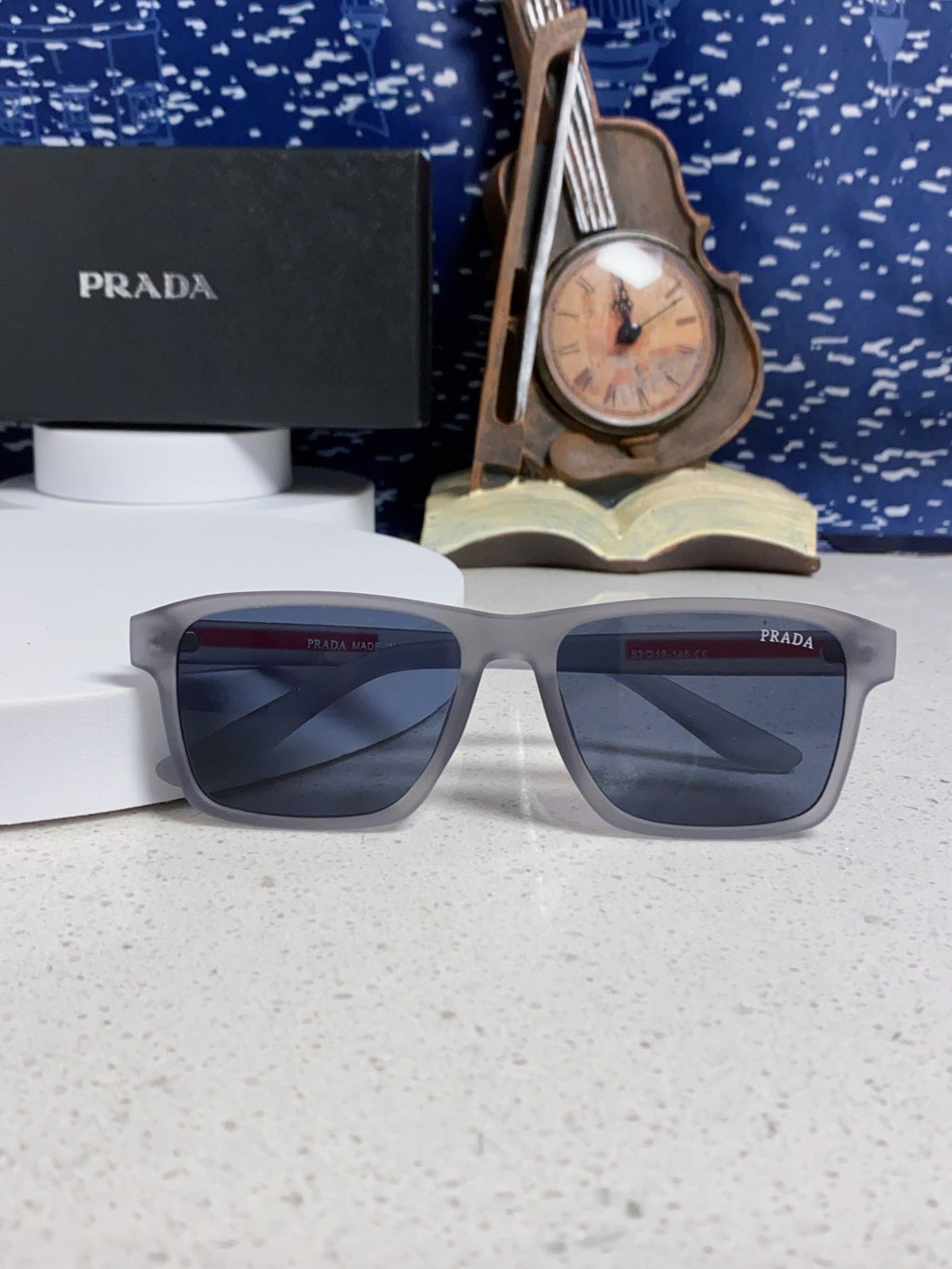 Prada Polarized Square Blue Lens Sunglasses for Men & Women - 398884 - detail image 9